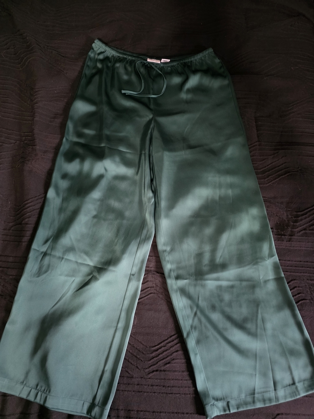 Song of Style Forest Green Wide Leg Satin Pants